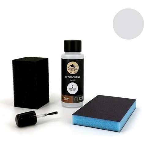 Kit di Ritocco Vernice Pelle/Sintetica (5-GRIGIO CHIARO) - SOFOLK - Manutenzione per Sedili e Volante di Auto, Divano, Scarpe (1/4)