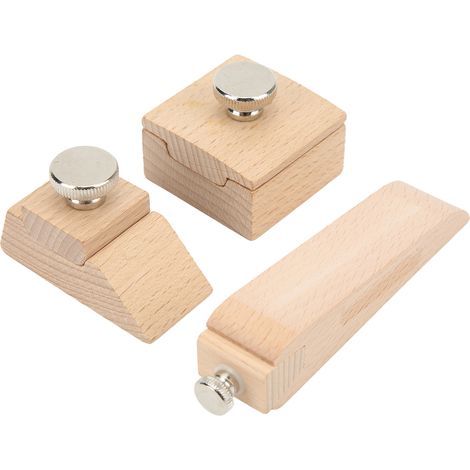 3 Blocs de Ponçage en Bois Cintrés avec Pinces pour Travail du Cuir et Bords, Outil de Ponçage Manuel Quadrillé (1/5)