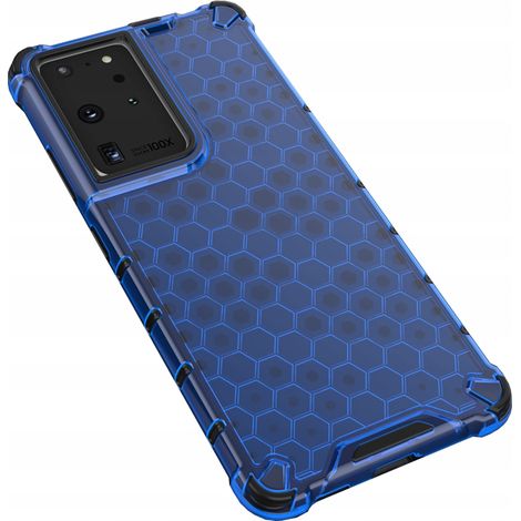 Custodia protettiva a nido d'ape con cornice in gel per Samsung Galaxy S22 Ultra Blu (1/5)