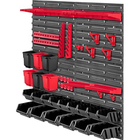KADAX Werkstattwandregal, Werkstattregal für Garage, Schwarz, 45 Stück, 78x78 cm