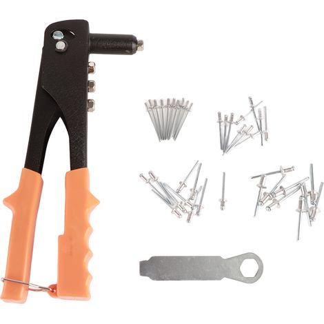 Kit de pose d'écrous à riveter en alliage d'aluminium, pince à riveter manuelle ergonomique à double poignée pour portes et fenêtres (1/5)