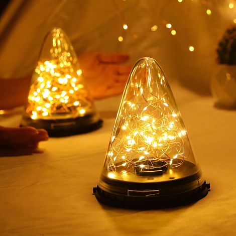 Lot de 2 lanternes solaires IP55, 3000K LED, 3 modes, suspension balcon/arbre/fête/cadeaux. (1/5)