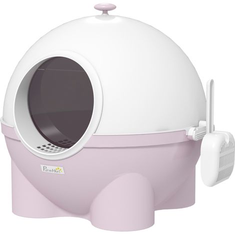 Große Katzentoilette mit Schaufel, Vordereingang, 53 x 51 x 48 cm – Rosa