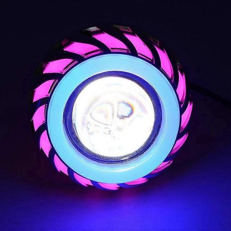 Faro delantero de motocicleta de 12 V con lente de proyector y LED tipo ojos de ángel/diablo, 30 W, 1200 lm, 2 unidades.