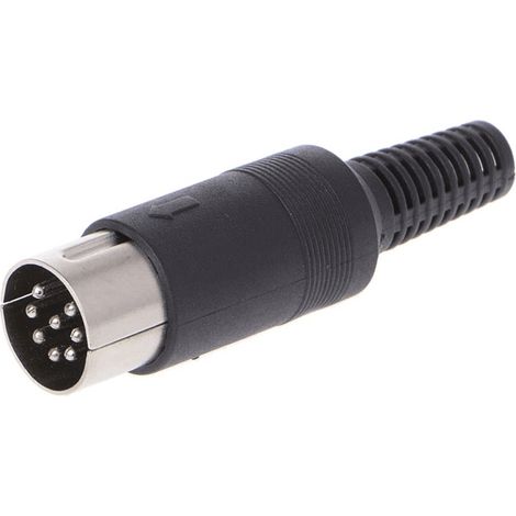 Conector DIN de 8 pines macho  Negro (1/4)