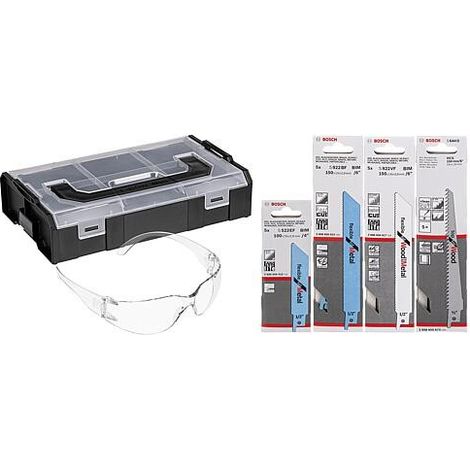 Kit de lames de scie sabre Bosch 20 pièces avec lunettes de protection dans L-Boxx Mini