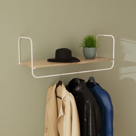STYLO Hängegarderobe L.90 x H.30 x T.28,5 cm schwarze Metallwand