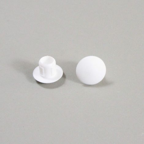 50 Bouchon, Plastique Blanc, Diamètre 6 mm, Tête Dôme, Pour Trou Alésage (1/5)