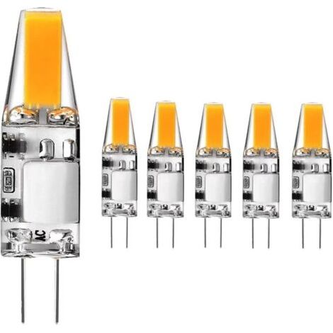 Ampoule LED G4 12V, 3W G4 LED COB Équivalent 20W 30W G4 Ampoule Halogène,Blanc Chaud 3000K, 300 Lumens, Non Dimmable, Lot de 6 [Classe énergétique F] (1/5)