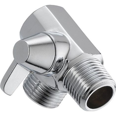 Shower Diverter, Universal 3 Way Diverter Adapter Chrome Plated Brass G1/2" T-Shaped Valve Adapter for Shower Arm Mounted