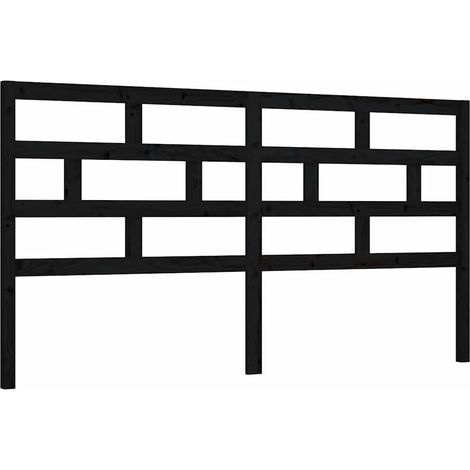 Kopfteil Schwarz 186x4x100 cm Massivholz Kiefer vidaXL (1/5)