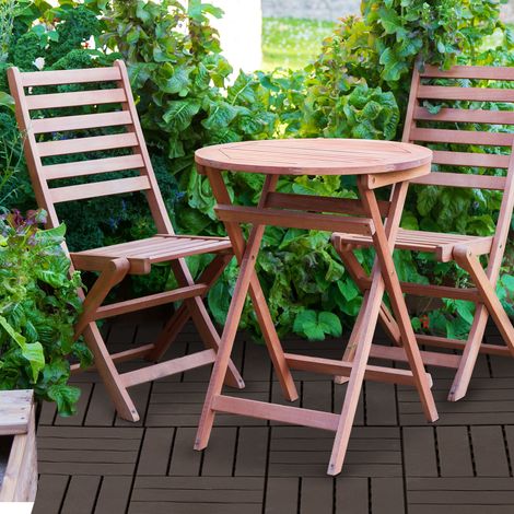Outsunny Caillebotis - Dalles terrasse - Lot de 9 - emboîtables, Installation très Simple - Petits Carreaux Composite Plastique Imitation Bois Chocolat