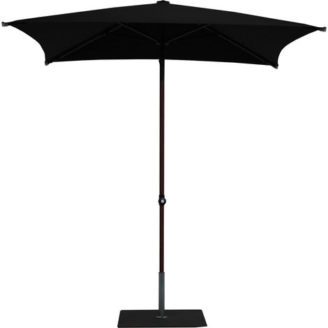 Ombrellone da Giardino 2x2 m Palo Ø38 mm in Alluminio Effetto Legno Tessuto Olefin Trend Wood Nero (1/5)