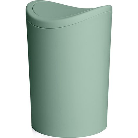 Pattumiera bagno in polipropilene verde 6 Lt con coperchio basculante