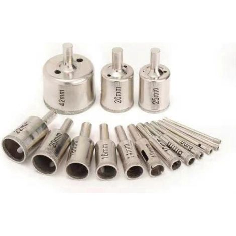 15-teiliges Diamant-Lochsägen-Set für die Galvanisierung, universell einsetzbar für Glas, Größen 3, 4, 5, 6 und 8