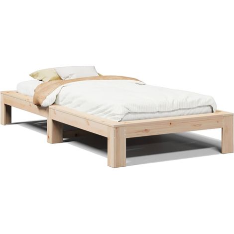 Maison Exclusive - Massivholzbett ohne Matratze 100x200 cm Kiefer (1/5)