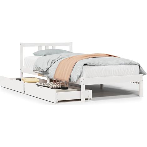 Maison Exclusive - Massivholzbett ohne Matratze Weiß 90x200 cm Ki