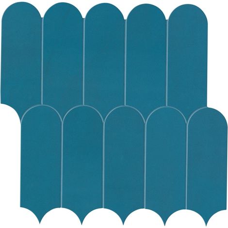 Mosaïque effet Enduit Bleu Océan Ecaille 29,7x29,6x0,85 cm Mat Calviro - Mur intérieur (vendu par carton de 0,53 m²) - RO'MA CARRELAGE