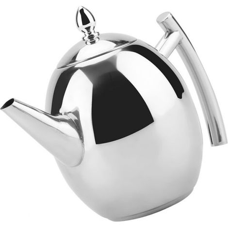 bouilloire en acier inoxydable Théière en acier inoxydable, récipient de table cafetiere 1500ML (6,3x4,3x7,3 pouces) (1/5)