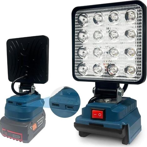 Projecteur Led Chantier Pour Bosch 18V Batterie,48W 3800Lm Projecteur Led Rechargeable,Lampes De Travail Portables Avec Type[CA80]