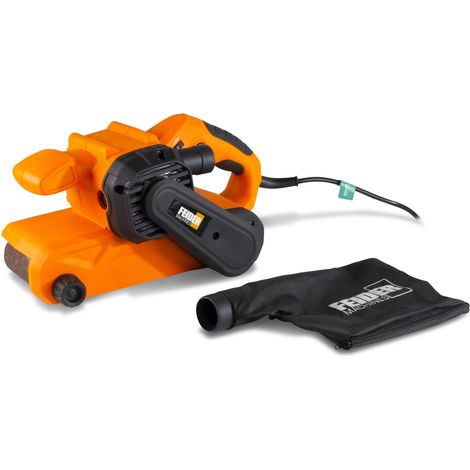 Feider – Ponceuse à bande 900 W 76 x 533 mm – Vitesse variable 120-340 m/min – Système d'aspiration intégré – Pour bois, métal et murs (1/7)