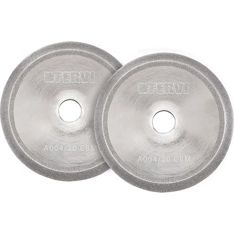 Serie di 2 mole in CBN FERVI A004/20CBN per affilatrici - 78 x 78 x 10 mm - frese in HSS da 4 a 20 mm