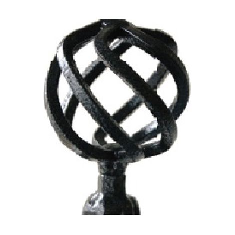 Large Cage Top - Decorative Top for Garden Plant Support - Solid Steel - Black