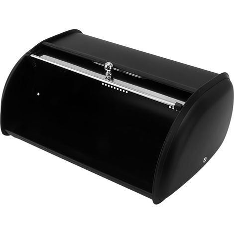 Boîte à pain noire avec petite fenêtre, idéale pour le plan de travail. (1/5)