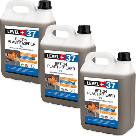 LEVEL+ Betonverflüssiger Estrichzusatz Beton-Zusatzmittel Plastifizierer L+37 - 15L