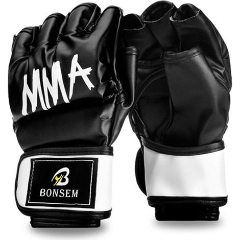 Demi-gants de boxe, gants de Muay Thaï, sac de frappe, gants en cuir, gants de kickboxing (1/5)