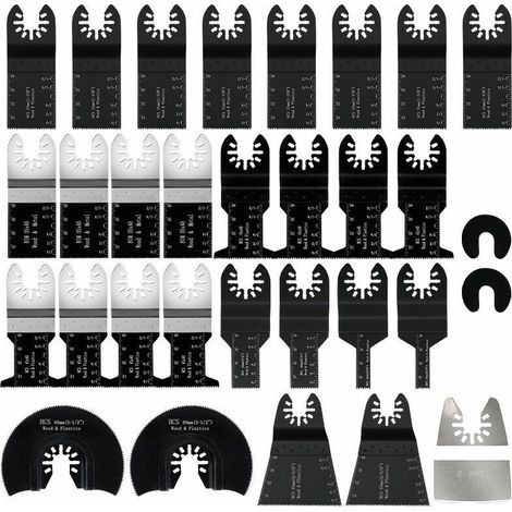 Lot de 31 lames de scie oscillante multi-outils, accessoire multi-outil oscillant, lames de scie universelles pour Bosch Dewalt Makita coupe des clous de carrelage d'angle en bois (1/4)
