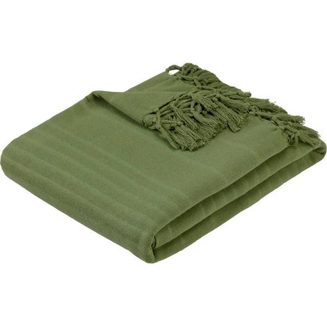 Copriletto anjali 230x250 in cotone verde cachi - Atmosphera créateur d'intérieur