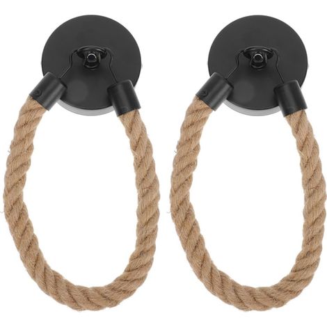 2 Piece Rustic Hemp Rope Toilet Paper Holder Organizer