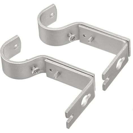 Soportes ajustables para barras de cortina, paquete de 2 unidades, de metal para montaje en pared, con tornillos, adecuados para dormitorios y como percheros. (1/5)