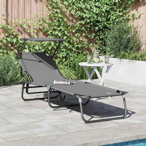 Klappbare Sonnenliege Grau 190 x 57 x 81 cm Oxford