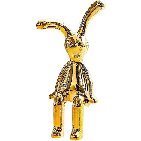 Figurines de lapins électroplaqués, décorations pour salon, table basse ou bureau, mini lapins électroplaqués pour filles-4.4cmx3cmx8.7cm-gold (1/5)