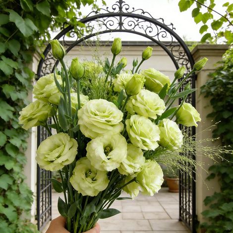 Graines de Lisianthus Vert Émeraude Lucita (1000 pcs) – Eustoma Grandiflorum Rare, Fleurs Doubles Ornementales, Jardin et Terrasse (1/5)