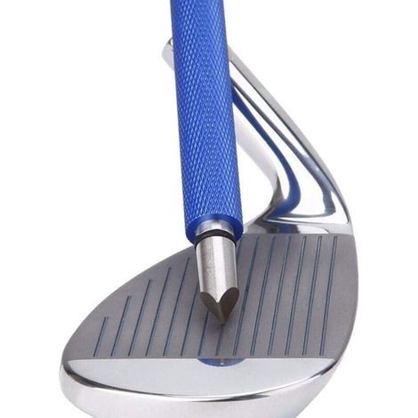 Smerigliatrice per scanalature di mazze da golf, strumento per la riscanalatura e la pulizia di mazze da golf e ferri - produce un effetto retrò ottimale - per scanalature a U e a V, 1 pezzo, blu (1/4)