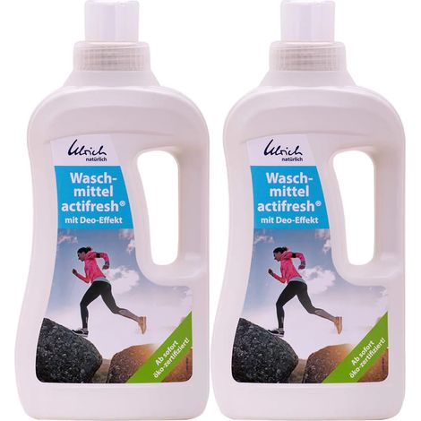 ULRICH natürlich Waschmittel actifresh 2 x1 Liter mit Deo-Effekt NCP-vegan zertifiziert