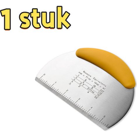 Trancheuse à pain en acier inoxydable avec graduation 16,2 x 12 x 1 cm pour pain desserts et préparation en cuisine jaune (1/5)