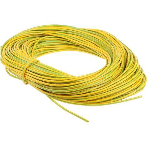 Gaine de protection 2mm RS PRO, Vert/Jaune en PVC, 50m ( Prix pour sachet de 50 Mètres )
