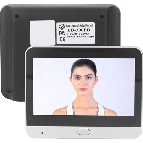Caméra judas sans fil, vision nocturne 1080P à 120 degrés, interphone numérique, visionneuse de porte avec moniteur couleur de 4,3 pouces (1/5)