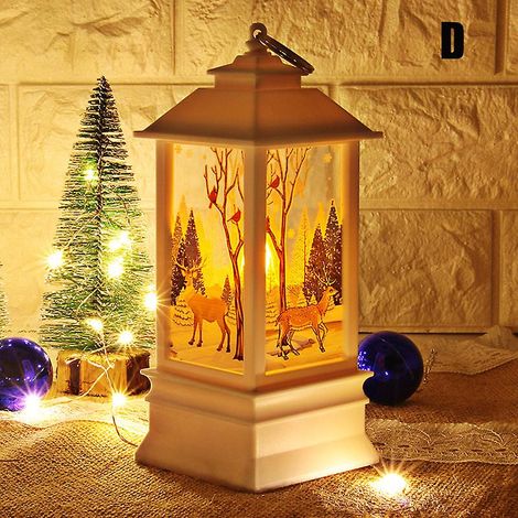 Kleine Weihnachtslaterne, Schreibtischlampe, festliche Tischdekoration für die Hausbar