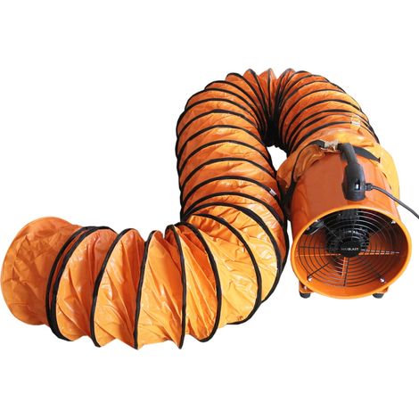 Extractor de Polvo 250mm Portátil Potencia 550W con Conducto Retráctil 6m Soplador Aire Humos Industrial Aparato para Quitar Polvo Ventilador Aspirador Profesional Taller Dust Extractor Fan Air Blower
