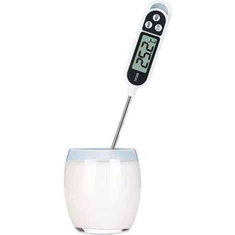 Thermometre Cuisine avec Écran LCD Thermomètre Numérique Digital avec Sonde Longue Haute Précision,Lecture instantané Thermomètre Cuisson,pour BBQ,Huile,Viande,Nouriture,Lait,Vin,Eau Chaude (1/4)