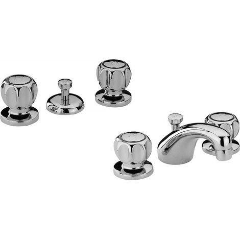 Set rubinetti tre fori classici lavabo e bidet Paini ARNO KITARNO1 (1/3)