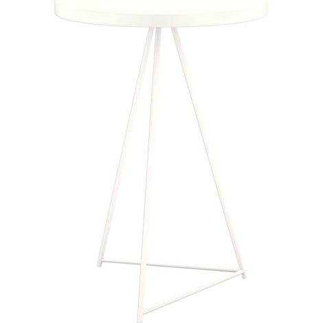 Tavolino alto da bar Rebecca Mobili Lumea 102x60x60 Ferro Bianco crema Moderno