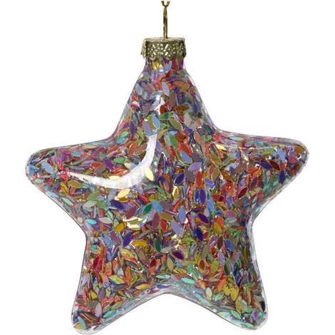 Addobbo Stella con lustrini multicolore
