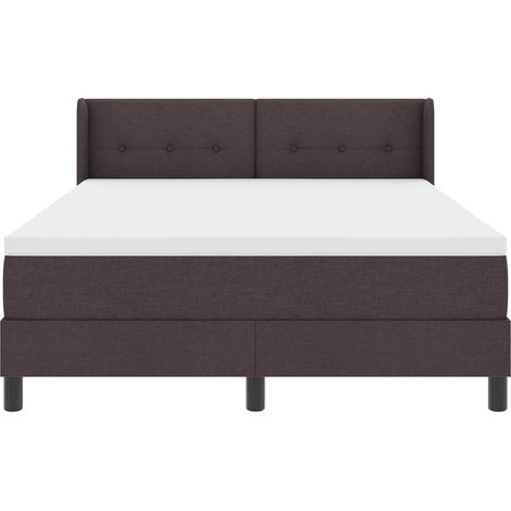 Maison Exclusive - Lit à ressorts avec tête de lit Marron foncé 200 x 160 cm tissu (1/5)
