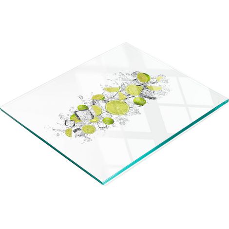 Küchenbrett aus Glas mit Eiswürfelmuster, Limettengeschmack, 60 x 52 cm (1/5)